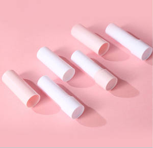 En Stock, 4,5G, tubo de bálsamo labial blanco rosa, contenedor de lápiz labial de plástico, contenedor de brillo de labios cilíndrico liso blanco - Product Image 3