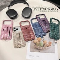 Étui de luxe pour iPhone 17 Pro Max avec porte-cartes et bracelet, motif crocodile, en cuir haut de gamme 18