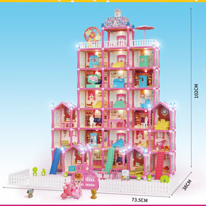 578 pezzi fai da te principessa rosa giocattolo per la <span class=keywords><strong>casa</strong></span> delle bambole accessori per mobili 29 camere Villa di lusso castello <span class=keywords><strong>casa</strong></span> delle bambole Jouets Pour Enfants - Product Image 2