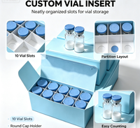 Caja de Cartón Blanca Plegable Personalizada para 10 Viales de Péptidos de 2ml/3ml, Caja de Embalaje para Ampollas de Laboratorio Médico con Etiqueta Impresa Personalizada