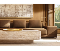 Mobilier de salon moderne et luxueux Table basse en pierre naturelle travertin