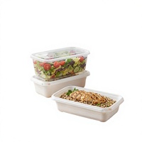 Boîte à emporter jetable en plastique PP de qualité alimentaire, boîte à lunch avec couvercle à clipser, 892 ml, 792 ml