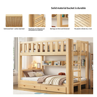 Meubles de chambre à coucher modernes pour enfants, lit superposé double avec échelle et tiroirs de rangement