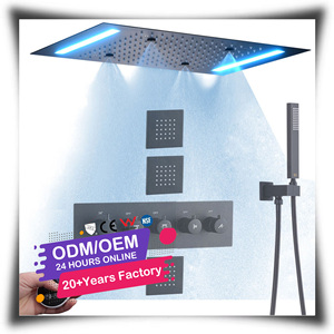 Матовая черная система для душа, 14X20 дюймов - Product Image 1