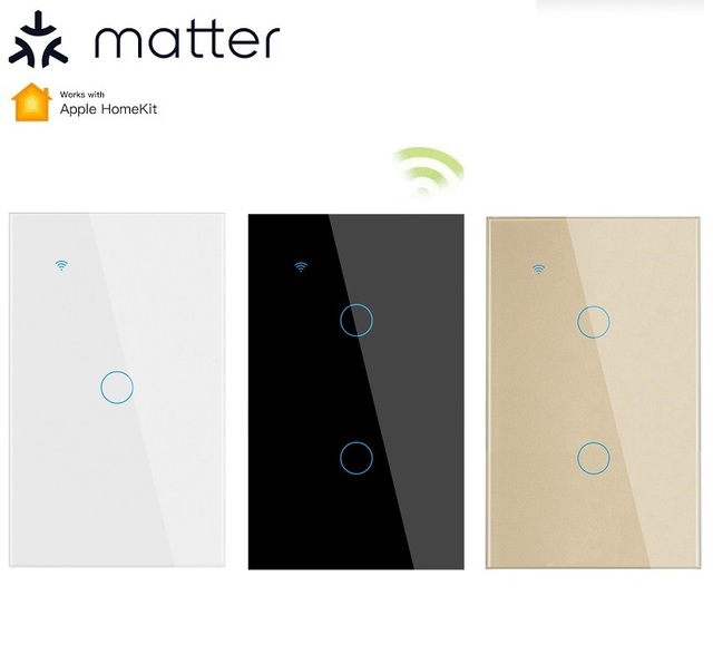 220V 240 without No Neutral wire Matter over WiFi Switch 10A Tuya Smart Wireless Touch Wall Light Switch 1 Gang Work with Matter