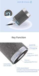 Personalizada al aire libre de Metal + tela Mini columna inalámbrica altavoz reproductor de Audio portátil azulejos altavoz 4,<span class=keywords><strong>2</strong></span> - Product Image 4
