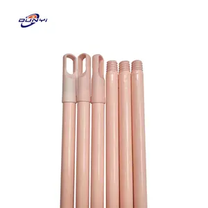 High Quality Smooth Surface PVC Laminated Shrink Film Broom Mop Handle Stick Iron Mop Pipes