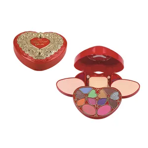 Heart-shape Fashion color eyeshadow/powder/blusher KMES makeup sets/kit for girls NO:C-1043