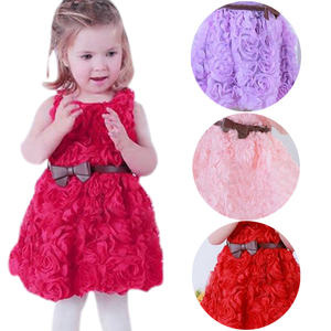 Vestido de Fiesta para Niñas de China Store, Color Sólido, con Volantes - Product Image 1