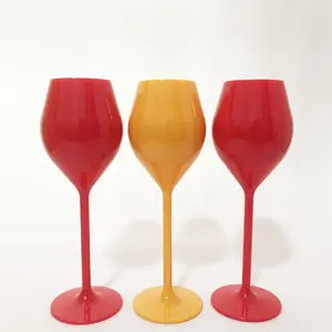 Wholesale plastic tall wine glasses 130ML creative European and American tall glasses are used on various occasions
