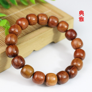 Pulsera de Madera de Palisandro Birmano con Cuentas en Forma de Barril de 11x12mm, Cuentas Budistas de Madera, Joyería Coleccionable Unisex - Product Image 4