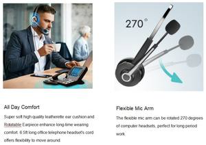 Casque Filaire USB 3,5 mm de Gros OEM avec Microphone, Casques Téléphoniques à Suppression de Bruit ENC pour Centres d'Appels - Product Image 4