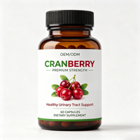 Capsules de canneberge OEM/ODM pour la santé des voies urinaires, 60 capsules, complément alimentaire naturel à base de plantes, personnalisable