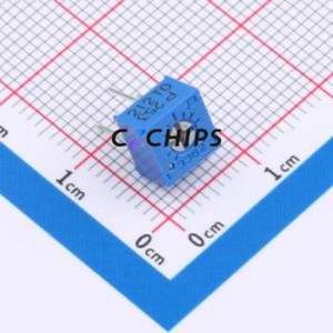 ตัวต้านทาน/โพเทนชิโอมิเตอร์แบบปรับได้สำหรับ3362P-1-253LF ผ่านชิ้นส่วนรู (THT)-3P, ตัวต้านทาน7x6.6มม. 10% 25kOhm 500 100mw /℃ - Product Image 1