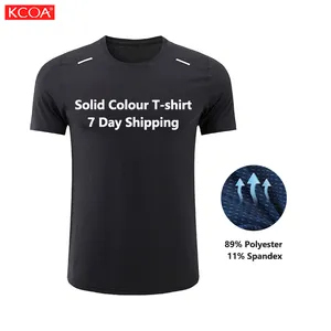 Short Sleeve Gym T Shirt Quick Dry Breathable Polyester T Shirt Training Workout Dry Fit T Shirt