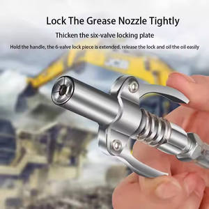 Coupleur de pistolet à graisse à dégagement rapide Strong Lock 10000 PSI avec matériau en acier pour tuyau flexible à ressort de 12 \" - Product Image 5