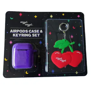 Paket Blister Bening Cetak Kustom dengan Kartu Kertas untuk Gantungan Kunci Kemasan Blister AirPods