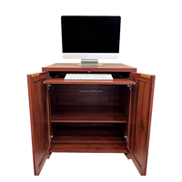 Bureau d'ordinateur convertible en bois pour salon, avec plateau de clavier coulissant et étagère de rangement, 80x50x85 CM, design gain de place