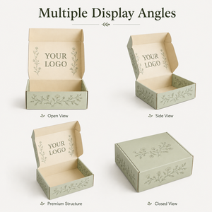 Own Factory <b>Hot</b> Selling Custom Logo Foldable Eco Friendly Sage Green Corrugated Mailer Boxes for Apparel Cosmetics Food & Gifts - Product Image 4