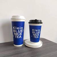 Papel pintado doble desechable personalizable, taza de capa de pintura de PE, café caliente, té de la leche, artesanías, vino, logotipo personalizado, impresión, manejo de vasos de papel