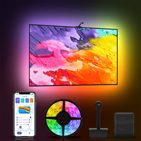 Synchronisation intelligente de la lumière ambiante en usine avec TV Wifi Rgbic Led Immersion TV rétro-éclairage avec caméra