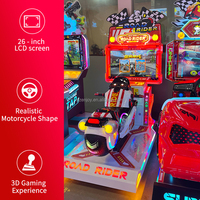 Simulateur de course de moto dynamique pour un joueur, machine de jeu d'arcade à monnayeur, construction métallique, prise en charge de l'anglais