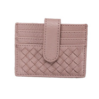 Dompet Gantungan Kunci Tenun Berkualitas Tinggi untuk Wanita/Pria dengan Jendela ID, Dompet Koin, Hadiah Lebah, Dompet Kecil Minimalis Tipis