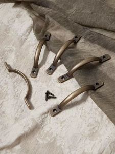Hot Sale Solid Bronze Arc Bridge Type Closet Handle Antique Brass Cupboard Handles Kitchen Drawer Pulls - Product Image 2