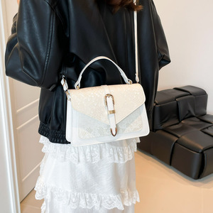 Bolso Bandolera de Verano para <span class=keywords><strong>Mujer</strong></span>, Diseño Exclusivo para el Traslado Diario, Novedad 2026, Bolso de Mano de Alta Gama, Simple, de Hombro Único, de PU, Cuadrado Mediano, Texturizado - Product Image 2