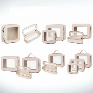Sac de Maquillage <span class=keywords><strong>en</strong></span> Similicuir PVC Haut de Gamme Royal Fair avec Panneau Transparent pour Préparation Nuptiale, Voyages d'Affaires, Femmes - Product Image 1