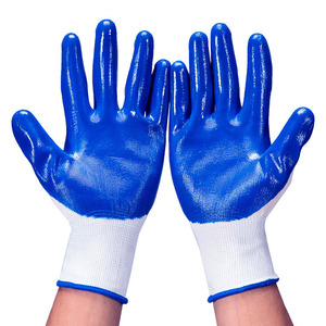 Guantes de Trabajo de Nitrilo con Recubrimiento Completo, Antideslizantes con Microdiamantes en Relieve, para Uso en Obras de Construcción y Fábricas - Product Image 1