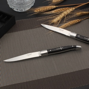 Juego de <span class=keywords><strong>Cuchillos</strong></span> de Lujo para Carne, Cuchillo de Acero Inoxidable, Cuchillo Laguiole con Perno Cruzado, Madera Pakka Gris para Cocinas - Product Image 2