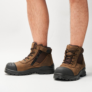 ZG-L602 Stivali di Sicurezza Australiani in Pelle Crazy Horse, Resistenti all'Olio e all'Usura, Durevoli, per Esterni, Marroni, con Zip - Product Image 4