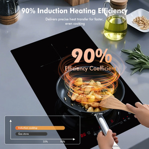 Table <span class=keywords><strong>de</strong></span> <span class=keywords><strong>cuisson</strong></span> à induction en céramique <span class=keywords><strong>Domino</strong></span> intégrée haute puissance 3000W avec fonction Hotpot, design compact 30cm - Product Image 3