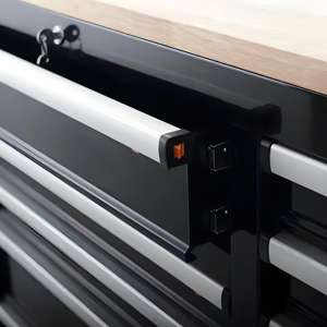 Carritos de barbero, carrito de salón de hierro, carrito de la industria del cabello, armario de herramientas de almacenamiento móvil con carros de almacenamiento superior de madera maciza - Product Image 5