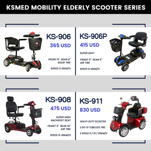 Scooter électrique pliable KSM-906 à 4 roues pour personnes âgées, scooter électrique de haute qualité, puissant, vente en gros - Product Image 4