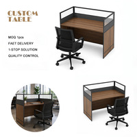 Meubles de bureau modulaires modernes, bureau d'ordinateur, table de séparation, panneau d'intimité, bureau spacieux, cadre en bois, postes de travail