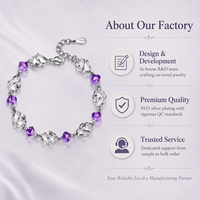 Bracelet en argent plaqué avec perles en forme de cœur pour femmes, bijoux élégants en Zircon, cadeau