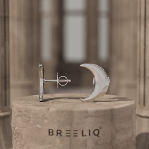 Pendientes de Oro Sólido de 14K con Forma de Media Luna para Mujer, Joyería Celestial Minimalista, Pendientes Delicados de Luna de 9MM, Regalo Único - Product Image 6