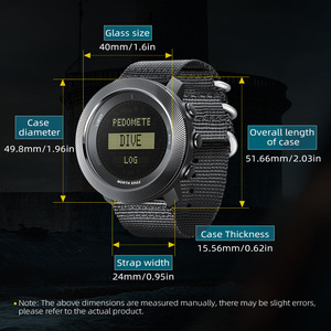 NORTH EDG NEW APACHE-D Montre de plongée numérique pour homme, montres de sport de plein air, altimètre, baromètre, boussole, heure mondiale, étanche 100M - Product Image 3