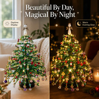 Kit DIY Arbre de Noël Perlé 3D Fait Main Mini Arbre de Noël de Table Kit Artisanat Lumière Chaude Décoration de Bureau pour les Fêtes Kit Cadeau DIY