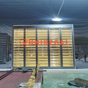 Hiện đại Luxury thép không gỉ Wine Cellar Set | tĩnh nhiệt kép Zone Cooler + Treo tường tủ trưng bày + nổi Cáp - Product Image 1