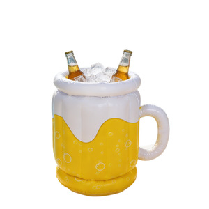 Jarra de Cerveza Inflable, Enfriador de Bebidas Portátil de PVC Amarillo, Accesorio para Fiestas en la Piscina - Product Image 5