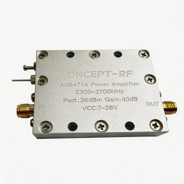 AU6471A 23-27GHz RF Power Amplifier 4W 40dB Gain Low EVM Wide Voltage Applicable Figure Transmission