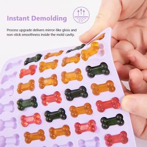 Molde de Silicona Flexible de Grado Alimenticio, Libre de BPA, con Forma de Corazón y Hueso, para Hacer Dulces <span class=keywords><strong>QQ</strong></span> y Caramelos Caseros - Product Image 3