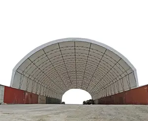 Outdoor prefab container domes peak roof shed membrane tent 40 x 40 shipping container shelter canopy cover