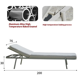 Moderno esterno reclinabile in metallo Casual sedia da spiaggia per Villa cortile giardino all'aperto piscina impermeabile crema solare - Product Image 5