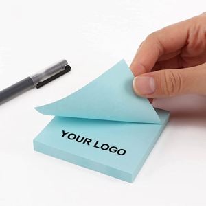 Xj769 กระดาษโน้ตขายดี 10 สี พิมพ์โลโก้ กระดาษโน้ตแบบมีกาว ขนาดสั่งทำ 3x3 นิ้ว - Product Image 1