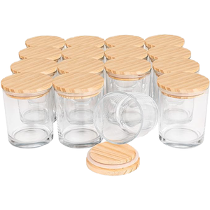 Pot à bougie en verre borosilicate minimaliste sur mesure avec couvercle, impression décalée <span class=keywords><strong>pour</strong></span> <span class=keywords><strong>bougies</strong></span> parfumées de Noël, porte-bougie chauffe-plat - Product Image 4