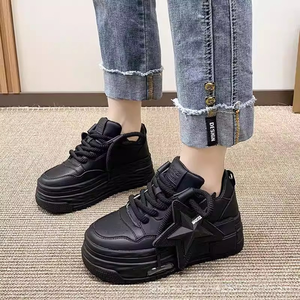 Zapatillas deportivas de mujer China-Chic de caña alta, estilo primavera 2026, con <span class=keywords><strong>plataforma</strong></span>, suela gruesa, populares, informales, versátiles, con cordones, estilo estrella. - Product Image 6